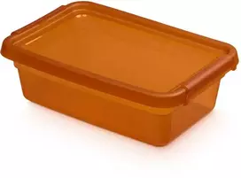 Orplast „Basestore“ indas su dangteliu ir spaustukais, 19x28x9 cm, 3 l gintaro spalvos