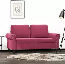 Dvivietė sofa, raudonojo vyno spalvos, 120cm, aksomas