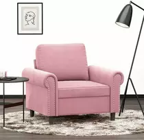 Sofa Krėslas, rožinės spalvos, 60cm, aksomas