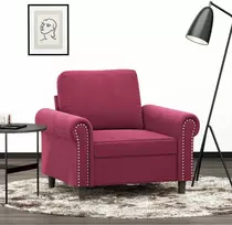 Sofa Krėslas, raudonojo vyno spalvos, 60cm, aksomas