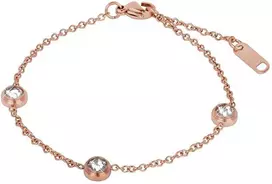 Troli Rožinė auksu dengta plieno apyrankė su blizgančiais ornamentais