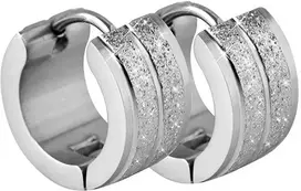 Troli Glittering steel earrings rings
