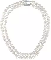 Jwl Luxury Pearls Dvigubos/dvigubos eilės tikrų baltų perlų karoliai JL0656