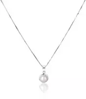 Jwl Luxury Pearls Švelnus karoliai su tikru baltu perlu JL0676 (grandinė, pakabukas)