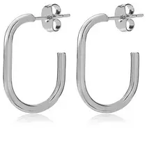 Troli Timeless steel oval earrings