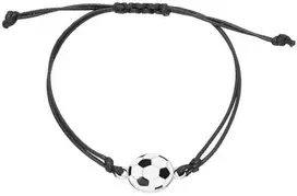 Troli Juoda tekstilinė apyrankė Futbolo kamuolys
