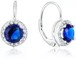 Beneto Sidabrinis earrings with mėlynas crystals AGUC1156