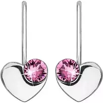 Evolution Group Sidabrinis širdies auskarai su Swarovski 31299.3 Rose