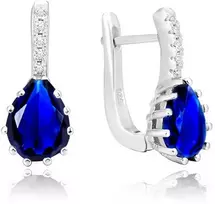 Beneto Sidabrinis earrings with mėlynas crystal AGU1197