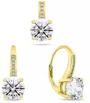 Brilio Silver Brilio Sidabrinis Gold-plated jewelry set with cubic zirconias SET241Y (pendant, earrings)