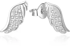 Beneto Beautiful sidabrinis auskarai su cirkoniais Angel sparnai AGUP2311L