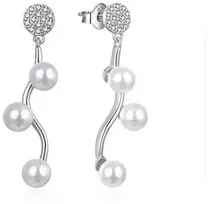 Moiss Elegant sidabrinis auskarai su cirkoniais ir sintetiniais perlais E0003098