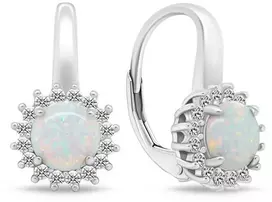 Brilio Silver Brilio Sidabrinis Charming sidabrinis auskarai su cirkoniais ir opalais EA930W