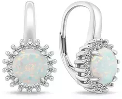 Brilio Silver Brilio Sidabrinis Elegant sidabrinis auskarai su cirkoniais ir opalais EA931W