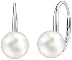 Silvego Sidabrinis auskarai su baltais Swarovski ® Crystals perlu VSW018ELPS