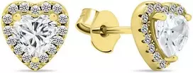 Brilio Silver Brilio Sidabrinis Romantic auksinis-plated earrings with zircons Hearts EA574Y