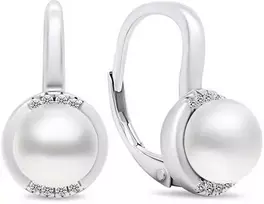 Brilio Silver Brilio Sidabrinis Elegant sidabrinis auskarai su perlais ir cirkoniais EA384W