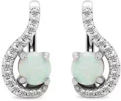 Brilio Silver Brilio Sidabrinis Sparkling sidabrinis auskarai su cirkoniais ir opalais EA377W