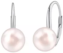 Silvego Sidabrinis auskarai su šviesiai rožiniu perlu Swarovski ® Crystals VSW015ELPS
