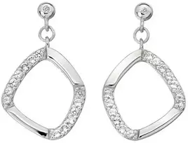 Hot Diamonds Glittering sidabrinis auskarai su Behold DE646 deimantais