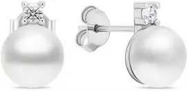 Brilio Silver Brilio Sidabrinis Elegant sidabrinis auskarai su tikrais perlais EA597W