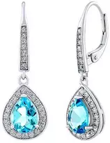 Silvego BRISA Sidabrinis auskarai su šveicariška Mėlyna Topaz ir Brilliance Zirconia JJJ1141ETS