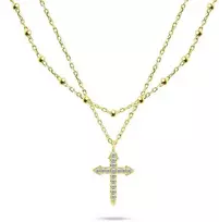 Brilio Silver Brilio Sidabrinis Stylish double auksinis plated pakabukas NCL93Y