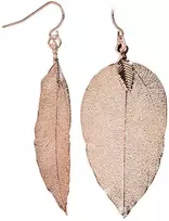 Troli Rožinė auksinis earrings Laurel leaves Laurel