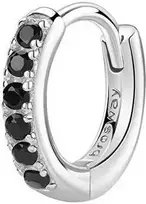 Brosway Fancy Mystery Juodas FMB84 sidabrinis hoop single earring