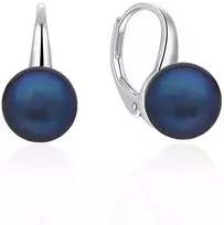 Moiss Elegant sidabriniai auskarai su juodais perlais EP000092