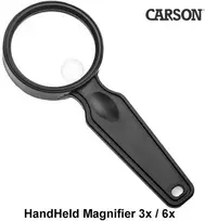 Didinamasis stiklas Carson HandHeld Magnifier 3x/6x