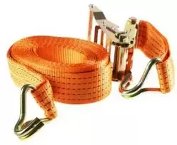 Staco Nordic Krovinio diržas 2000 kg - 38 mm x 6 m - oranžinis su reketu ir J formos kabliu - keliamoji galia 1000 kg