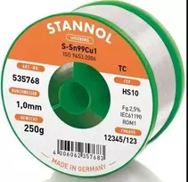 Lydmetalis Sn99.3Cu0.7 1.0mm 250g su fliusu Stannol