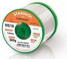 Lydmetalis Sn99Cu1 1.5mm 500g su fliusu Stannol