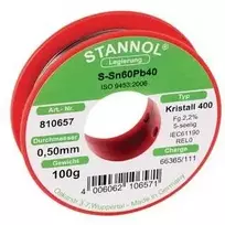 Lydmetalis Sn60/Pb40 0.50mm 100g su fliusu Stannol (tik profesionaliam naudojimui)