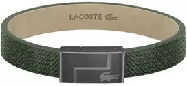 Lacoste Žalia odinė apyrankė Monogram Leather 2040186