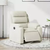Fotelis Elektrinis atlošiamas krėslas, kreminės spalvos, aksomas