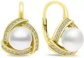 Brilio Silver Brilio Sidabrinis Luxury pearl earrings in auksinis-plated sidabrinis EA393Y