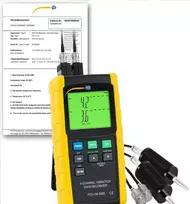 Vibracijos matuoklis PCE-VM 5000-KIT-ICA su ISO kalibravimo sertifikatu