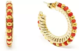 Shabama ETHIOPIA Raudonas 2CM earrings #shiny auksinis 1 u