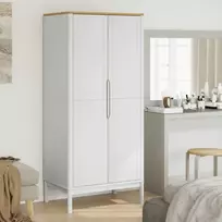 Drabužių spinta FLORO, balta, 77x53x171cm, pušies masyvas