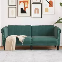 Dvivietė sofa, tamsiai žalios spalvos, aksomas