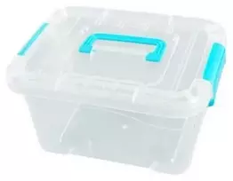 Oem Dėžutė su rankena 18.5x13x9.7 cm - permatoma - plastikinė - organizatorius