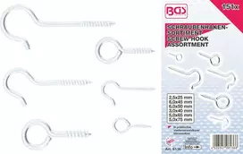 Bgs Technic Įsukamų / sraigtinių kablių asortimentas | 151 vnt. (8136)