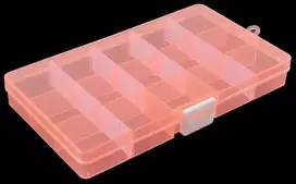 Oem Dėžutė 15 skyrių 175x100x22 mm - oranžinė - smulkių daiktų konteineris