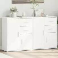 Šoninės spintelės, 2vnt., baltos, 60x31x70cm, apdirbta mediena