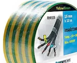 Stokvis Izoliacinė vinilo juosta 15 mm x 10 m geltona/žalia
