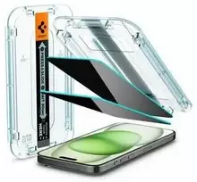 Apsauginis stiklas telefonui Apple iPhone 15 Plus / 16 Plus Spigen Glas.tr „EZ Fit” Privacy