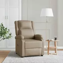 Fotelis Atlošiamas krėslas, kapučino spalvos, dirbtinė oda