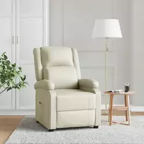 Fotelis Atlošiamas krėslas, baltos spalvos, dirbtinė oda